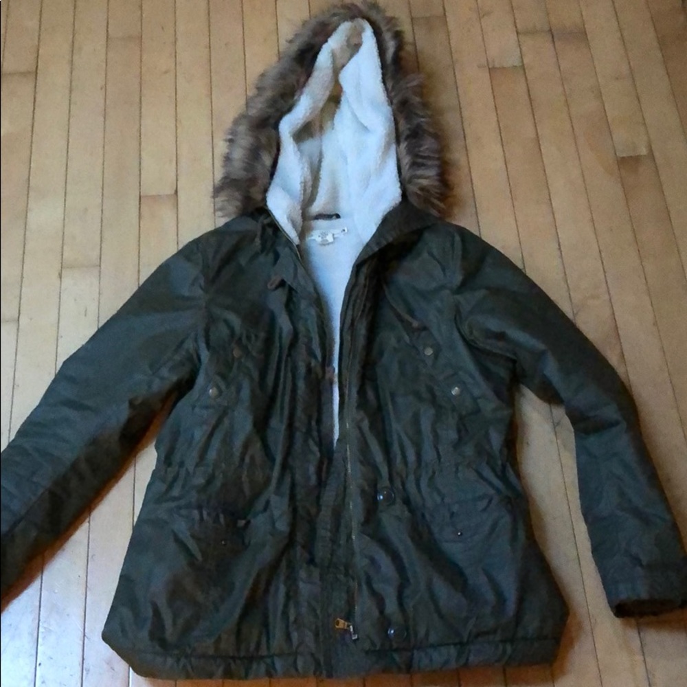 H&M Olive Parka, Medium,
